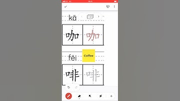 Chinese Characters 咖啡 Chinese #Character #how towrite #write #Chinese #HSK #trainchinese #stroke