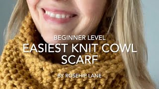 Easiest knit Cowl scarf #knitting #handknitting  #knittingpattern