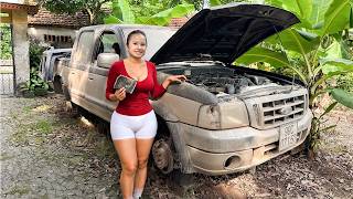 FULL : Talented Girl Restores an Abandoned 2003 Ford Ranger Left for Years Beside a Scrap Yard
