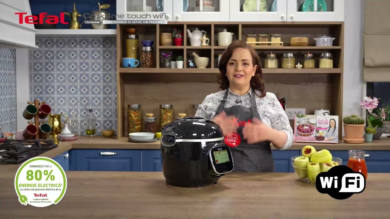 Multicooker Tefal Cook4me Touch CY912831 cu conexiune Wi-Fi