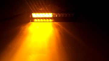 12 LED 14" Amber Emergency Warning Flash Dash Strobe Sucker Windshield Light Bar NIGHT VIDEO