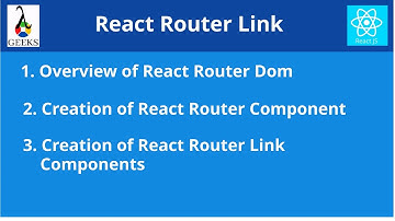 React JS Tutorial-7: React Router Link Component