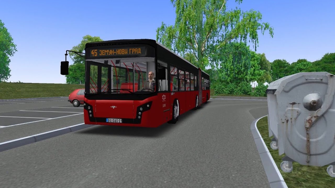 OMSI 2 Belgrade map Ikarbus IK-218M (2017) on line 45: Blok 44 - Zemun Novi grad