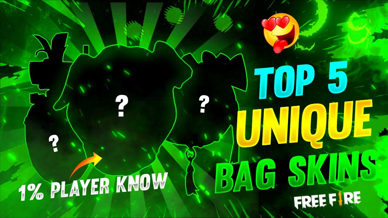 FREE FIRE TOP 5 MOST RARE BAG SKINS TOP 5 BAG SKINS IN FREE FIRE