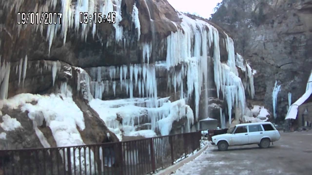 Чегемские Водопады Зимой Фото