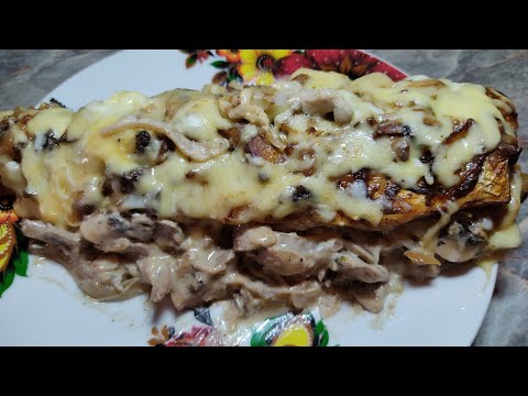 скумбрия с грибами , неожиданно вкусно, приготовьте, не пожалеете
