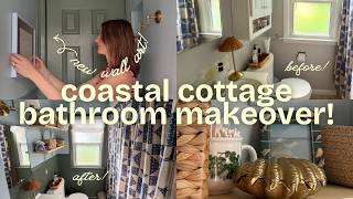 our coastal cottage bathroom makeover: diys, new wall art, beadboard, side quests & decorating!
