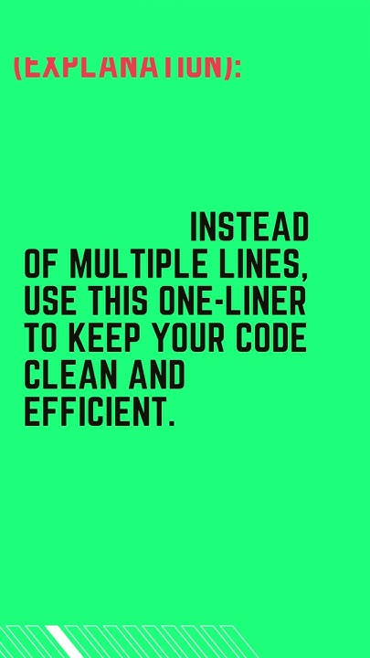 One-Liner If-Else in Python 🤯 #ternaryoperator - YouTube