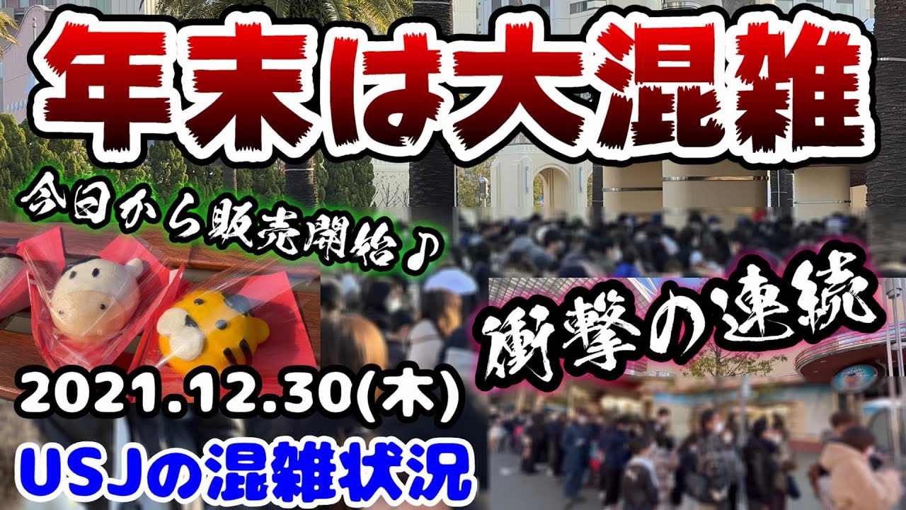 Usj年末のパークはヤバすぎた 激混みで入場制限実施 アトラクションの待ち時間は 衝撃の連続 21年12月30日木曜日の混雑状況 ユニバーサルスタジオジャパンの様子 新発売フード Youtube