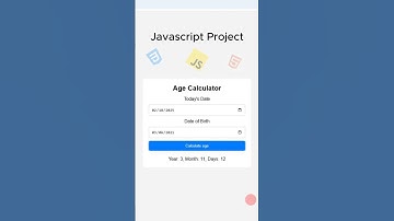 Javascript Age calculator project. HTML, CSS, JS Project. #html #css #javascript #shorts
