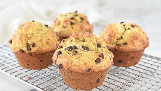 Bakery Style Chocolate Chip Muffins that will have you craving more!