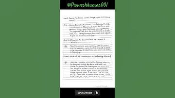 Class 11 English (snapshot) Chapter 1 The Address Question answer Notes Pdf