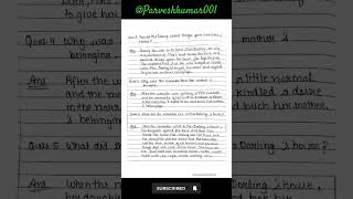 Class 11 English (snapshot) Chapter 1 The Address Question answer Notes Pdf