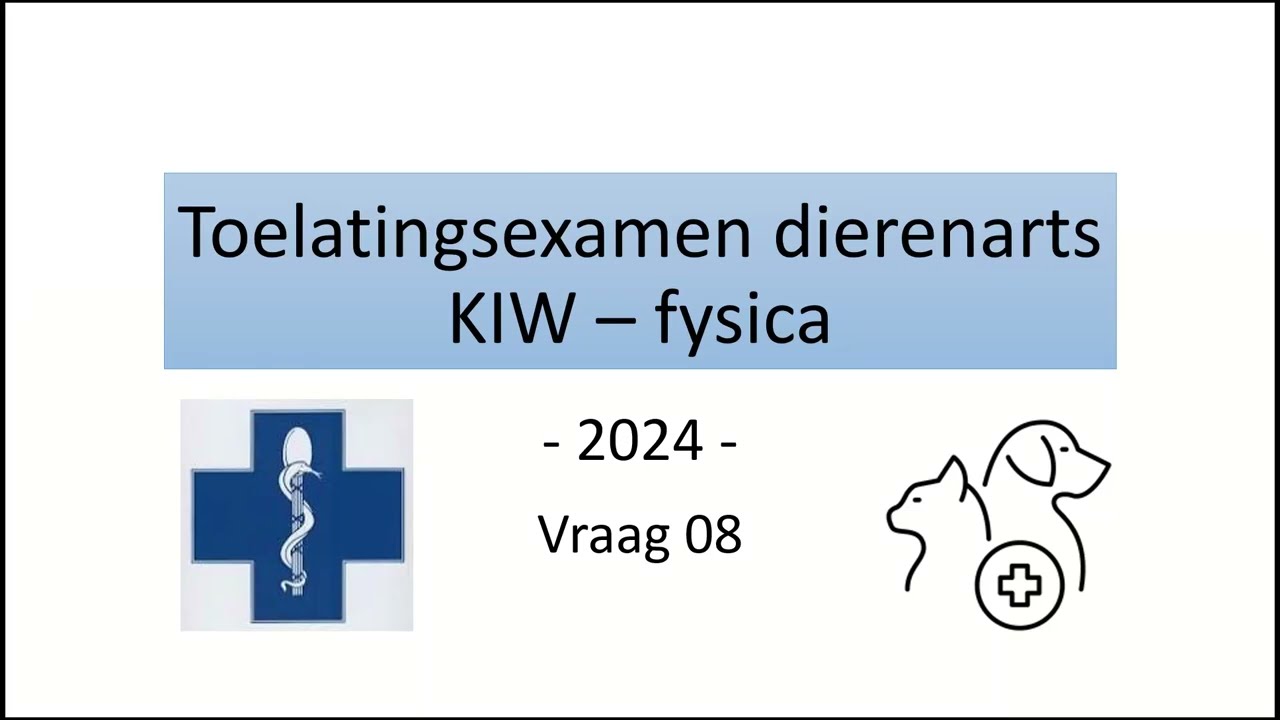 Toelatingsexamen dierenarts 2024 - Fysica vraag 08 (valversnelling EVRB of behoud van energie)