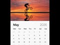 Sunset Cycling Calendar - 2026 Wall Calendar | Bicycle Gift &amp; Home Decor for Cyclists