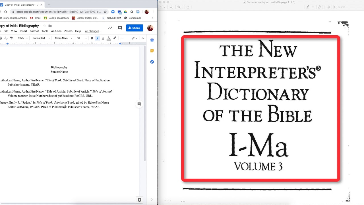 How To Cite A Bible Dictionary Using Turabian Style Youtube