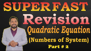 Super Fast Revision || Quadratic equation Part- #2||  || Amit Katiyar