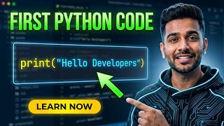 First Python Code: Print Hello Developers | One line code | Python IDLE Code | #firstpythoncode #py
