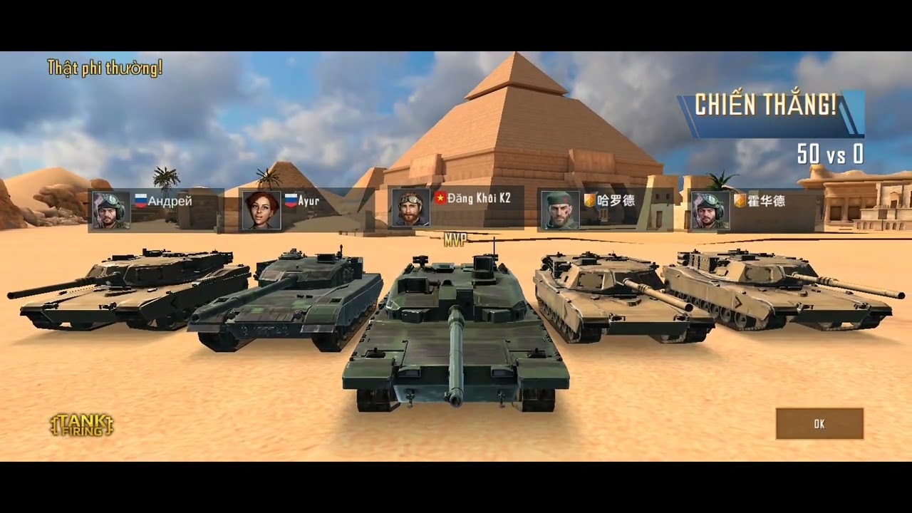 Khi tôi chơi game Tank Firing cho em tôi qua sử dụng con xe tăng 4 sao Atay