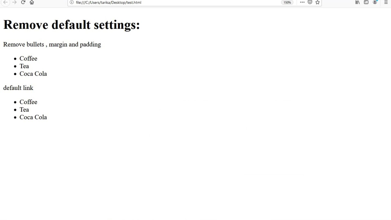 how to remove default settings from css list items lesson:16(part-5 ...