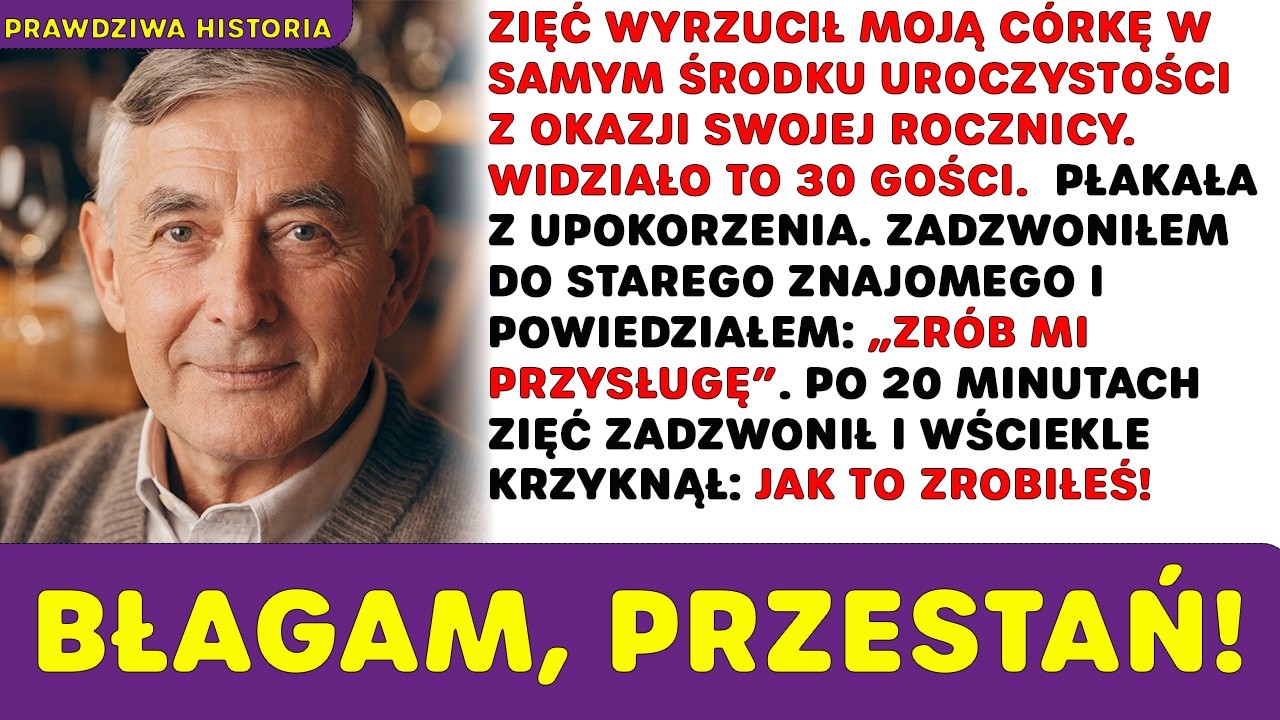 Stałam przy stole z deserami na własnym jubileuszu, przekonana, że to tylko zły sen. Damian podszedł i powiedział cicho, tak że słyszeli wszyscy: „Możesz iść, Patrycja. Słyszałaś mnie?" Zamarłam,...