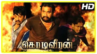Kodi Veeran Movie Scenes | Sasikumar saves Vidharth and Sanusha | Inder Kumar loses his life