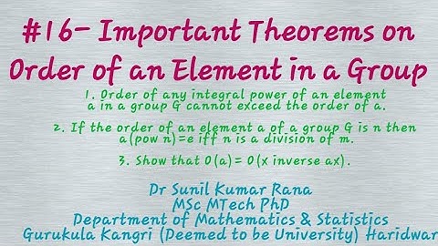 #16- More Theorems on Order of an Element in a Group ||Group Theory||