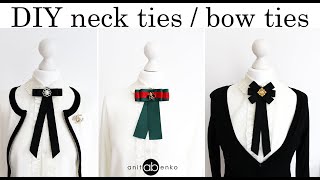 Necktie brooch tutorial, Victorian style bow, Bow sewing tutorial, DIY bow, Fashion diy, Anita Benko