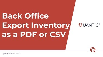 Quantic POS - Export Inventory as a PDF or CSV