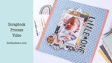 How To Create a Paper Pieced Photo Mat | Scrapbook Process Video | Simple Stories Boho Baby