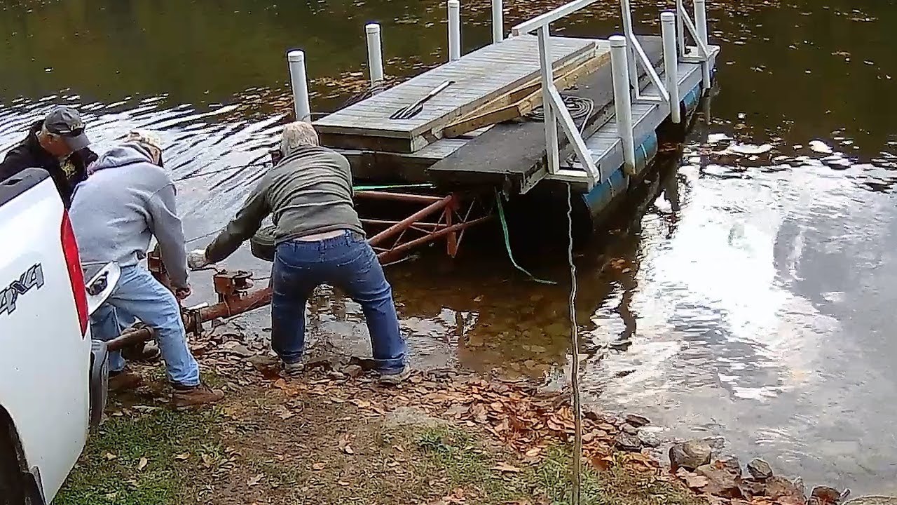 Pulling Boat Docks From The Water YouTube