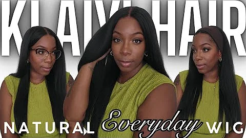 My Momma Permed My Hair, Let's Install a NATURAL WIG! Beginner Yaki Wig w/ NO SLIP CAP | KLAIYIHAIR