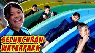 TINGGI BANGET ! MAIN SELUNCURAN & BERENANG WATERPARK ADA KOLAM OMBAK !! Vlog Lucu | CnX Adventurers