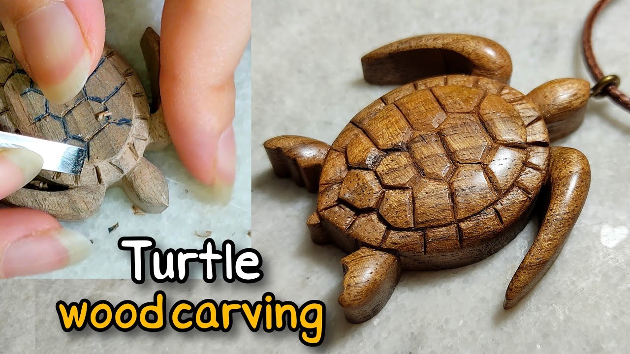Learn How To Carve A Simple Baby Sea Turtle From Walnut Wood 