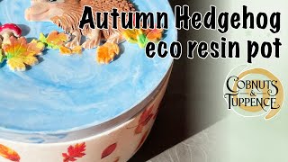 Autumn Hedgehog eco resin pot