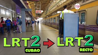 [4K] LRT 2 CUBAO ARANETA STATION TO LRT 2 RECTO STATION (MAY 2024 TOUR)