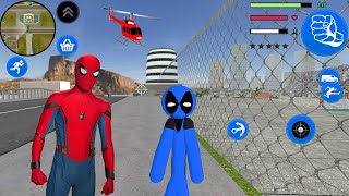 Süper Kahraman Ölü Havuz Çöp Adam - Blue DeadPool Stickman Rope Hero Gangster #1 - Android Gameplay screenshot 3