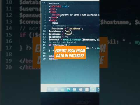 Export json in
