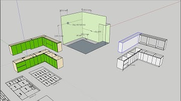 Hướng dẫn vẽ tủ bếp góc chữ L