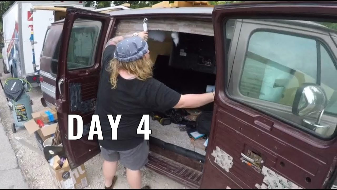 Building My Van On The Side Of The Road To Live In Full Time - YouTube