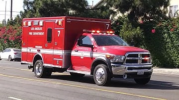 LAFD Rescue 7 Responding and Arriving