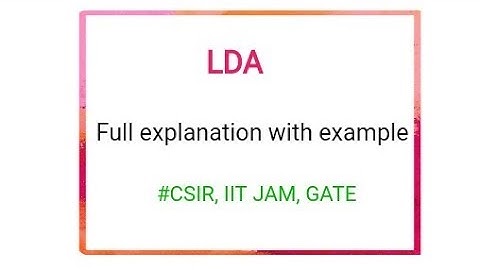 Lda/ lda preparation/ lda solved problem
