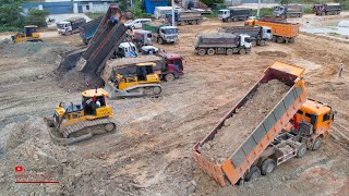 Extreme Heavy Dozer Equipment Work Soils Push Unloaded And Removing Power Machines