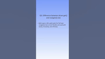 Selenium Interview Questions : Q5 "What is the difference between driver.get() and navigate().to()