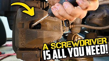 Compress Brake Caliper Easy Hack - No Clamp Required!