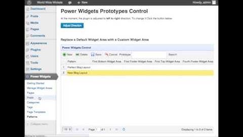 Power Widgets Tutorial - Managing Patterns