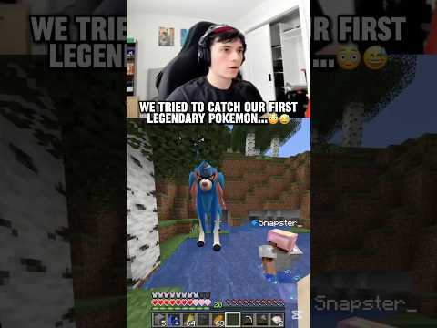 Trying To Catch Our First Legendary Pokemon In Minecraft…😳😅 #minecraft #pokemon #gaming #shorts