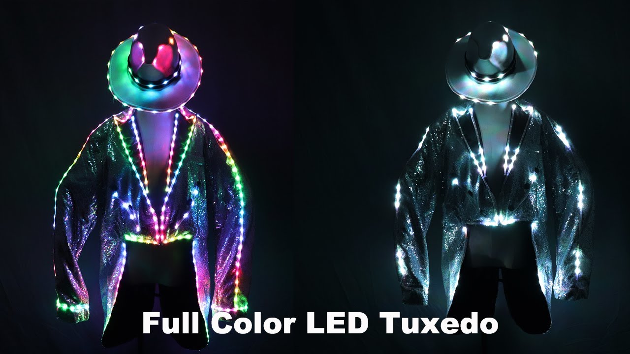 Fashion Swallowtail LED Tuxedo Luminous Costumes Glowing vestidos LED ...