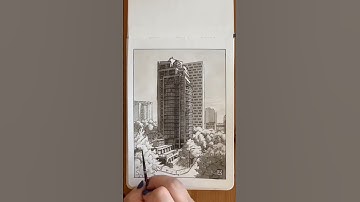 Downtown Vancouver pen and ink drawing by heathersouliere :IG #archisource #architecture #pendrawing