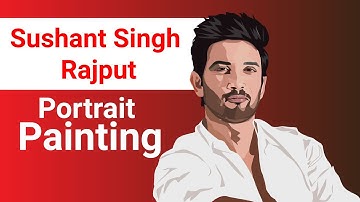 Sushant Singh Rajput portrait illustration by adobe illustrator | art | portrait